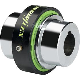 Falk Wrapflex coupling — black and green non-lubricated flexible coupling